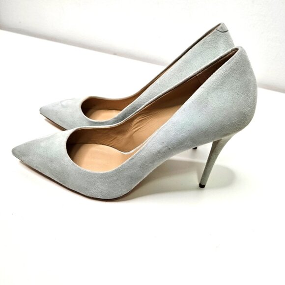 Giuseppe Zanotti Pointy Toe Suede Lucrezia Pumps Sz 7.5 US/ 38 EUR Mint Green - Picture 4 of 12